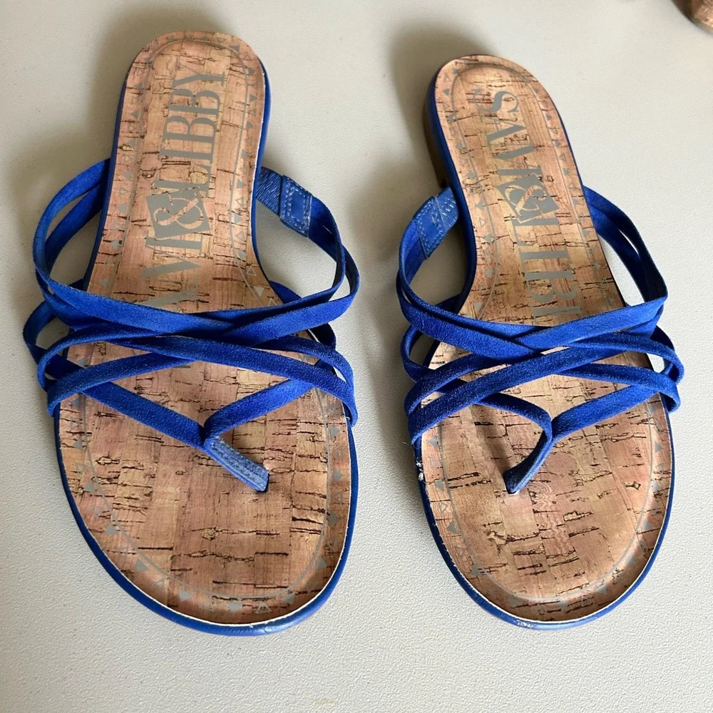 Sam & Libby Royal Blue Suede Sandals - Picture 2 of 9